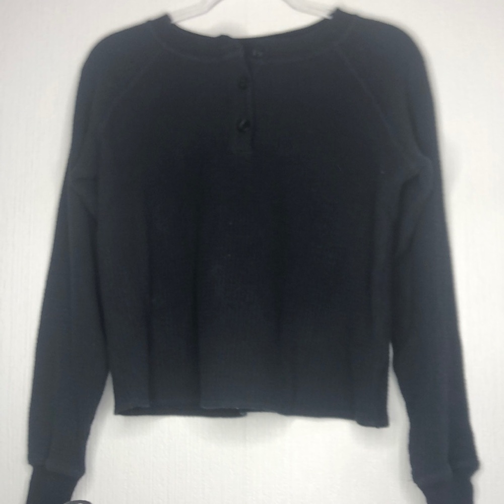 Black semi-button up long sleeve